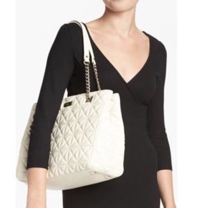 Kate Spade NY Sedgewick Place Phoebe Shoulder Bag Purse Quilted Cream Ivory